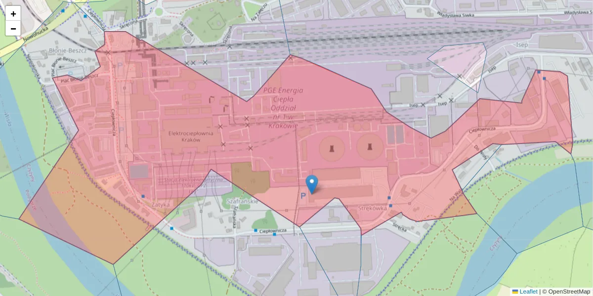 Szczegółowa mapa kodu pocztowego 31-574 z granicami, sąsiednimi kodami pocztowymi i urzędami pocztowymi