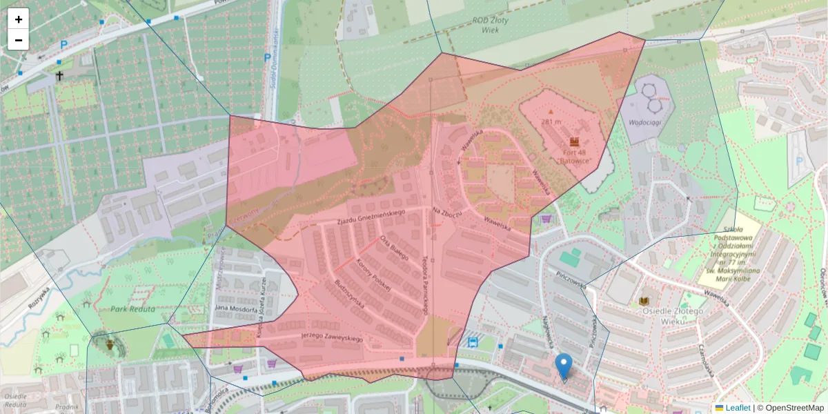 Szczegółowa mapa kodu pocztowego 31-619 z granicami, sąsiednimi kodami pocztowymi i urzędami pocztowymi