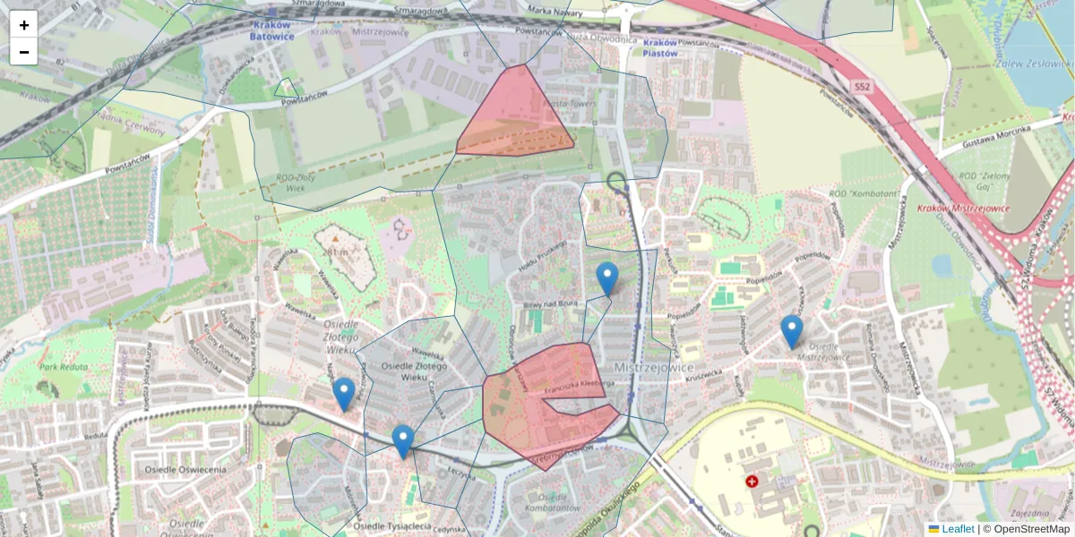Szczegółowa mapa kodu pocztowego 31-620 z granicami, sąsiednimi kodami pocztowymi i urzędami pocztowymi
