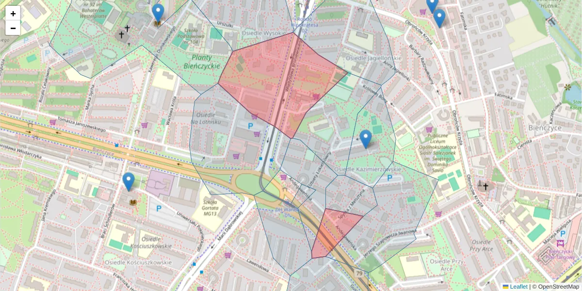 Szczegółowa mapa kodu pocztowego 31-844 z granicami, sąsiednimi kodami pocztowymi i urzędami pocztowymi