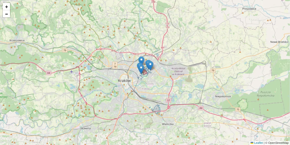 Szczegółowa mapa kodu pocztowego 31-864 z granicami, sąsiednimi kodami pocztowymi i urzędami pocztowymi