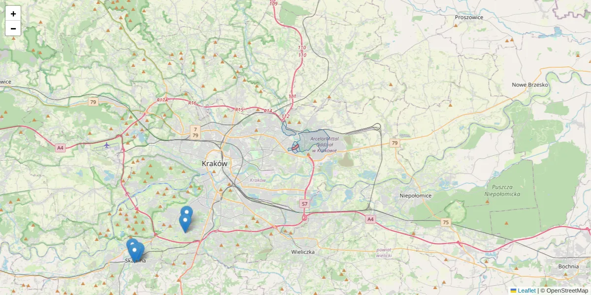 Szczegółowa mapa kodu pocztowego 31-978 z granicami, sąsiednimi kodami pocztowymi i urzędami pocztowymi