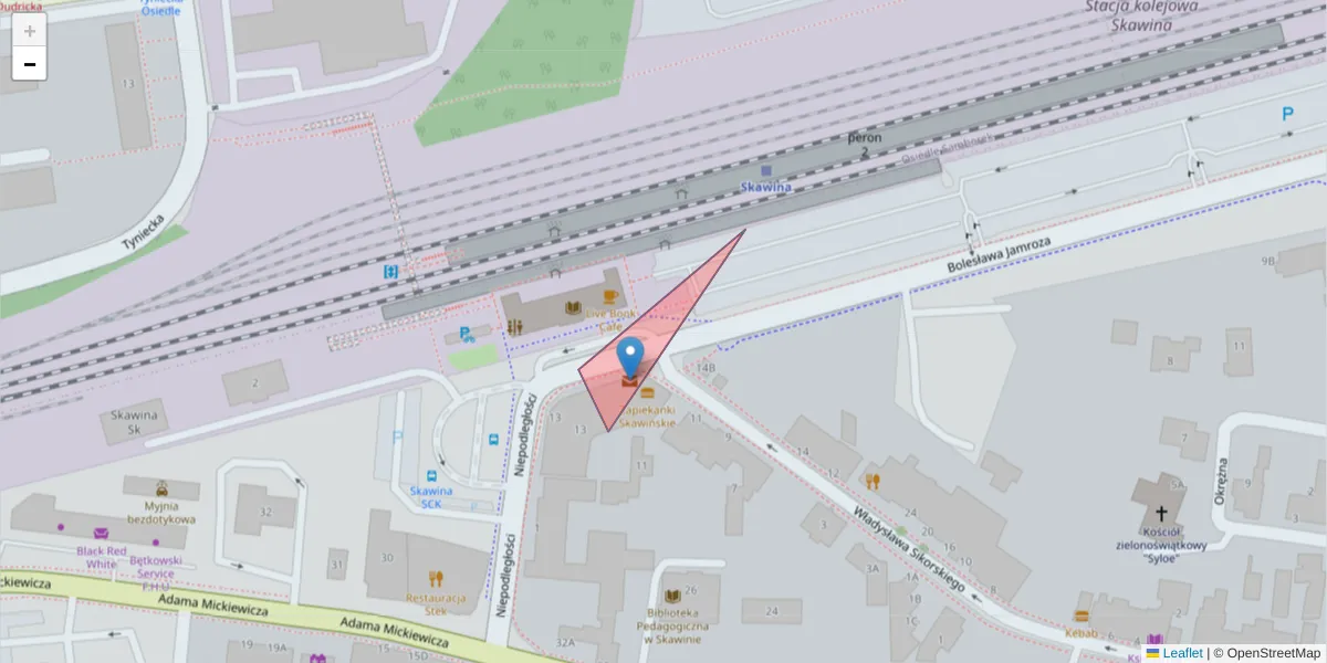 Szczegółowa mapa kodu pocztowego 32-054 z granicami, sąsiednimi kodami pocztowymi i urzędami pocztowymi