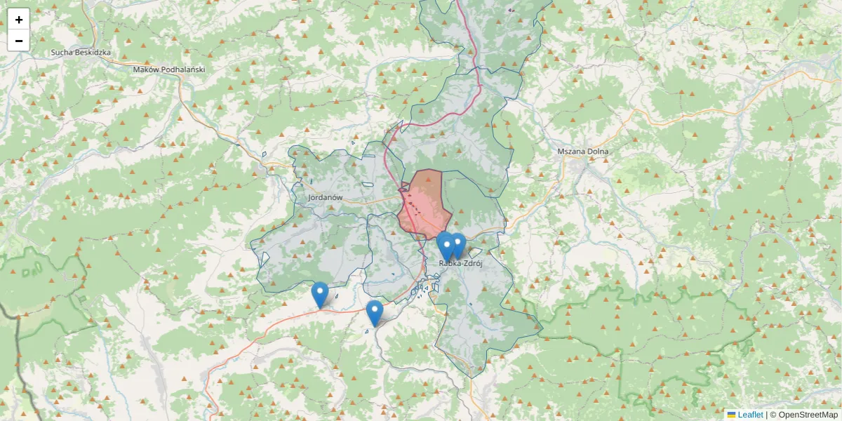 Szczegółowa mapa kodu pocztowego 32-434 z granicami, sąsiednimi kodami pocztowymi i urzędami pocztowymi
