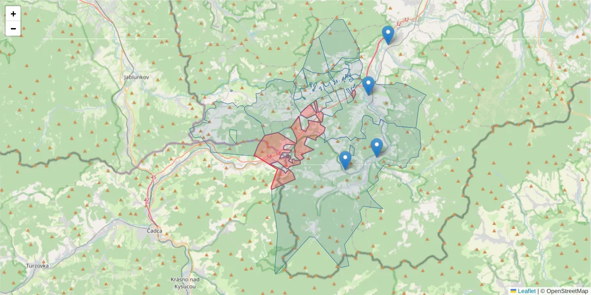 Szczegółowa mapa kodu pocztowego 34-373 z granicami, sąsiednimi kodami pocztowymi i urzędami pocztowymi