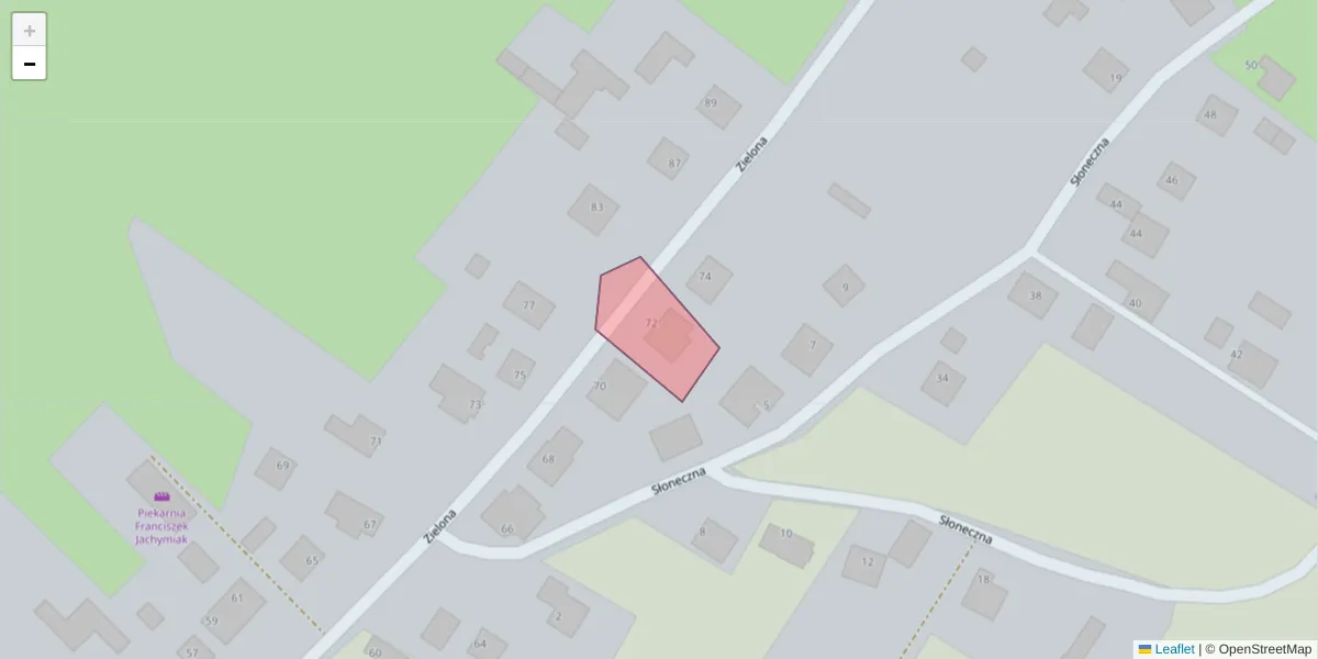 Szczegółowa mapa kodu pocztowego 34-474 z granicami, sąsiednimi kodami pocztowymi i urzędami pocztowymi