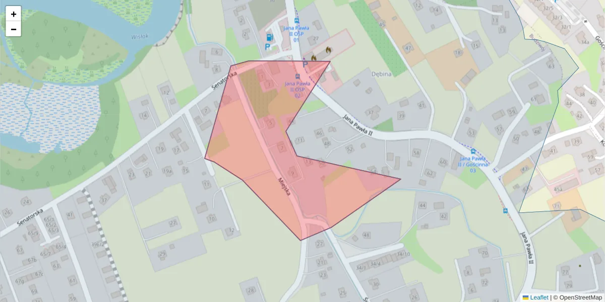 Szczegółowa mapa kodu pocztowego 35-123 z granicami, sąsiednimi kodami pocztowymi i urzędami pocztowymi