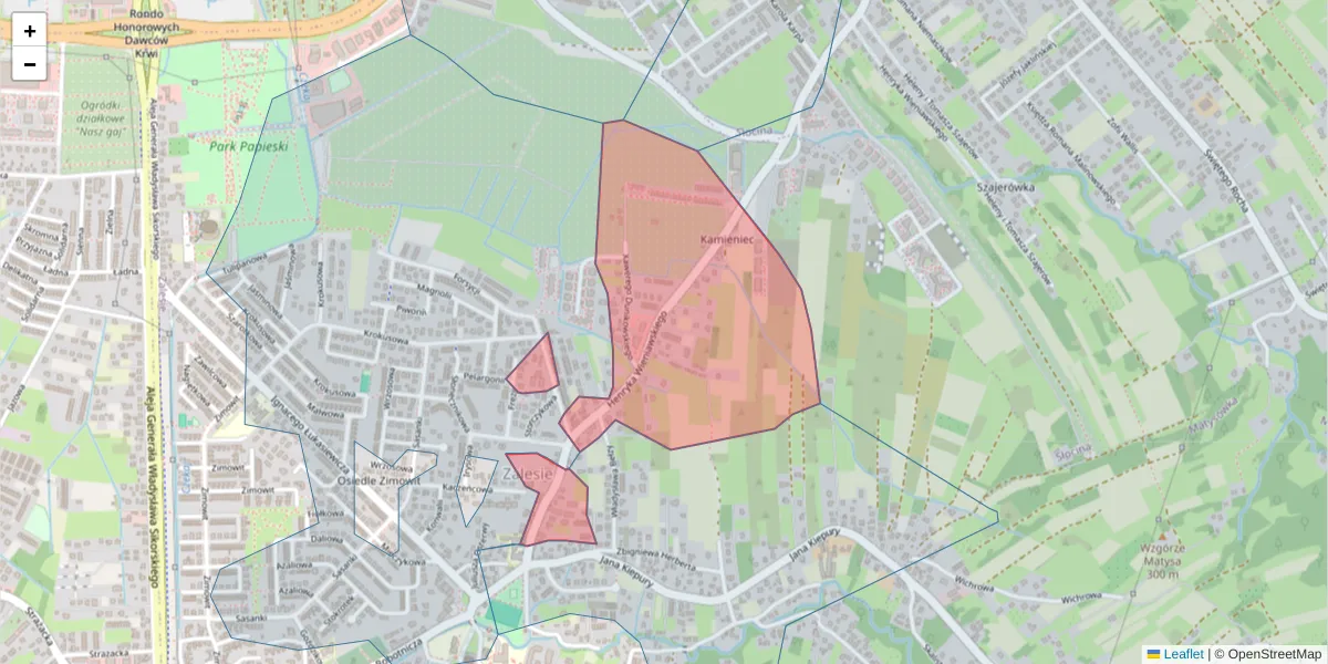 Szczegółowa mapa kodu pocztowego 35-603 z granicami, sąsiednimi kodami pocztowymi i urzędami pocztowymi
