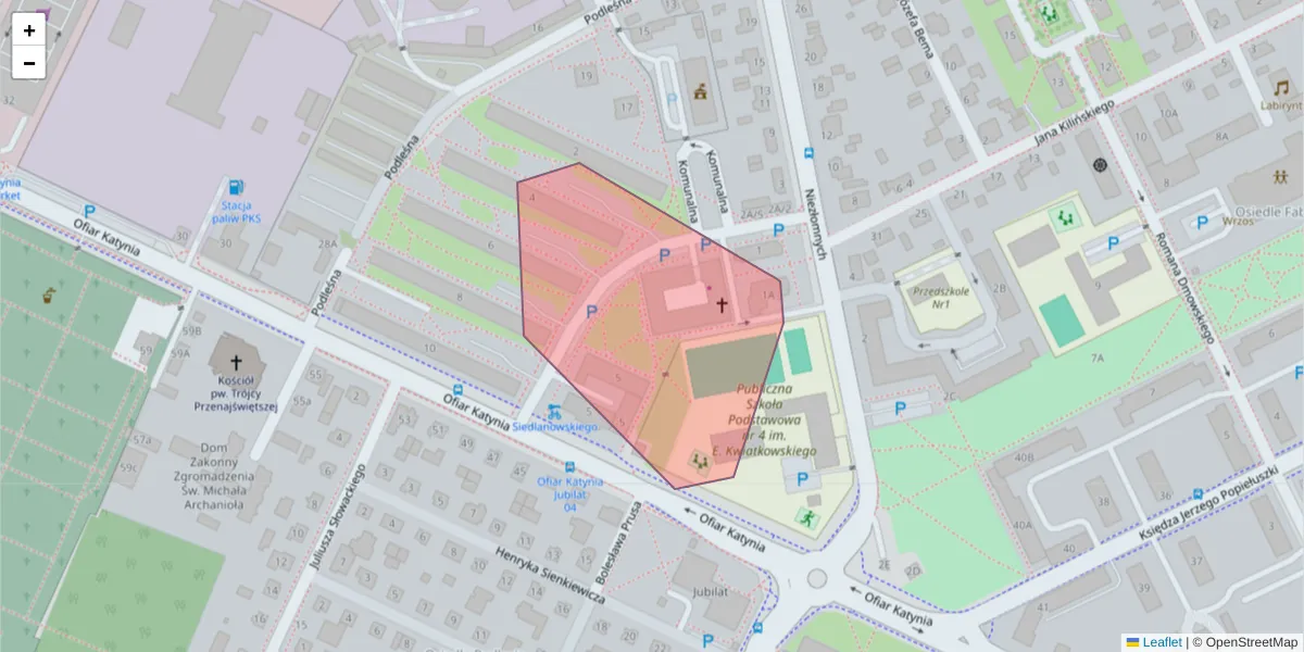 Szczegółowa mapa kodu pocztowego 37-465 z granicami, sąsiednimi kodami pocztowymi i urzędami pocztowymi