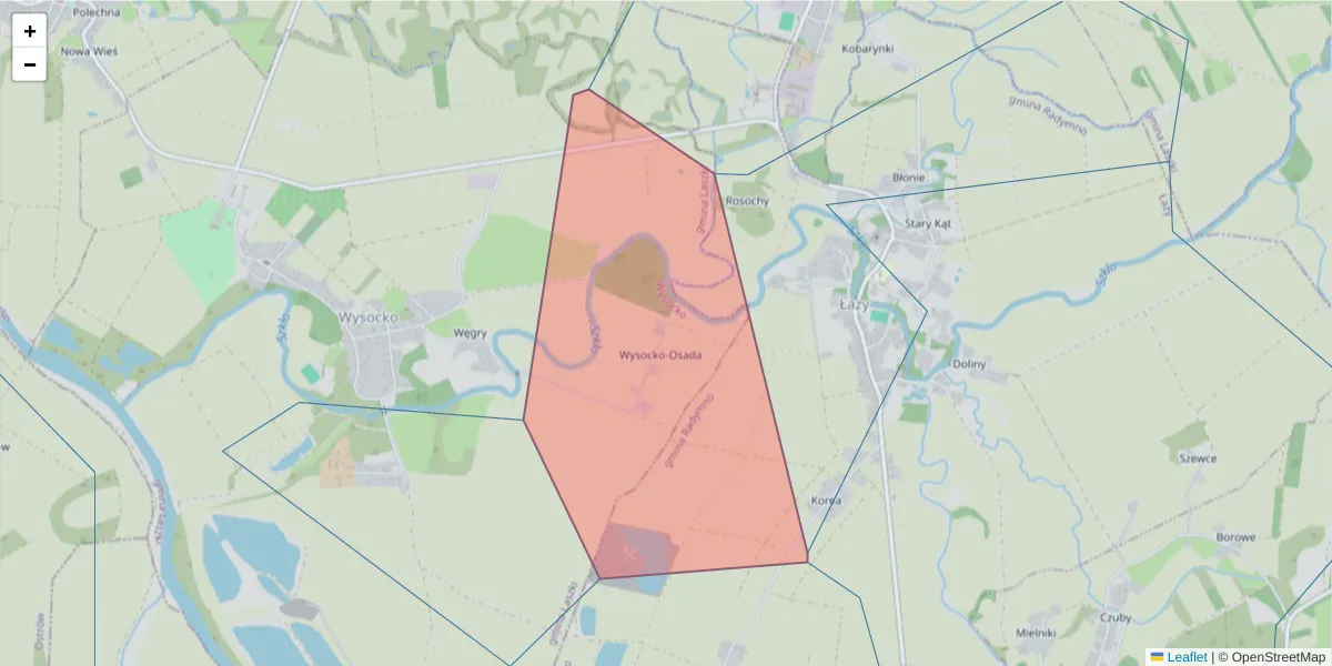 Szczegółowa mapa kodu pocztowego 37-512 z granicami, sąsiednimi kodami pocztowymi i urzędami pocztowymi