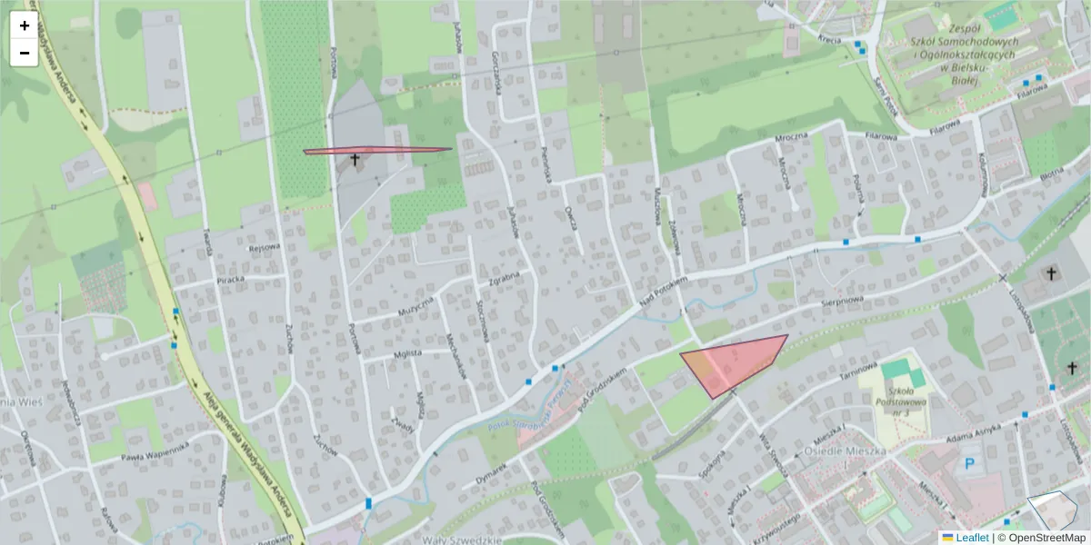 Szczegółowa mapa kodu pocztowego 40-300 z granicami, sąsiednimi kodami pocztowymi i urzędami pocztowymi