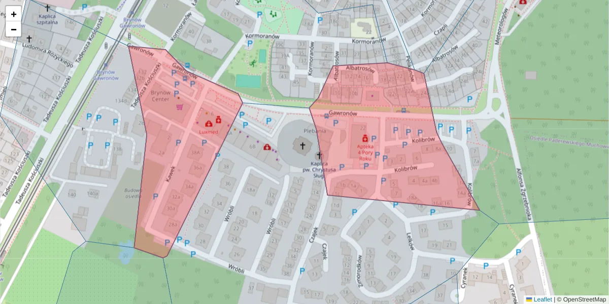 Szczegółowa mapa kodu pocztowego 40-527 z granicami, sąsiednimi kodami pocztowymi i urzędami pocztowymi
