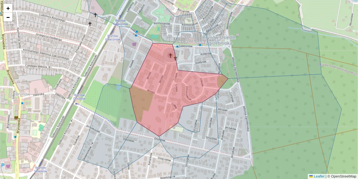 Szczegółowa mapa kodu pocztowego 40-534 z granicami, sąsiednimi kodami pocztowymi i urzędami pocztowymi