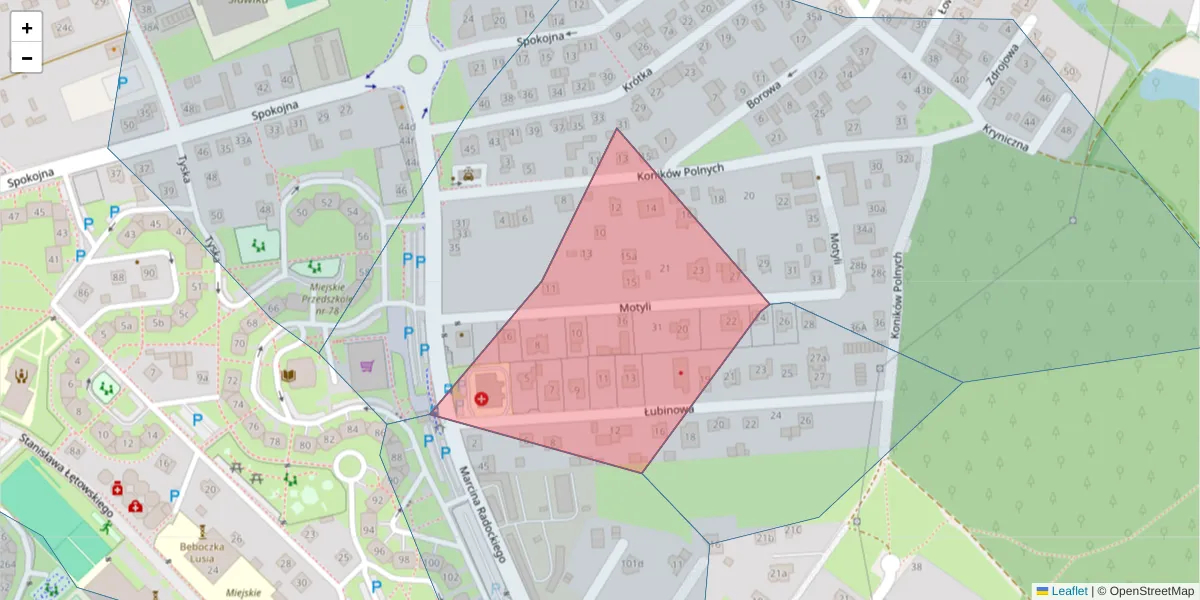 Szczegółowa mapa kodu pocztowego 40-646 z granicami, sąsiednimi kodami pocztowymi i urzędami pocztowymi
