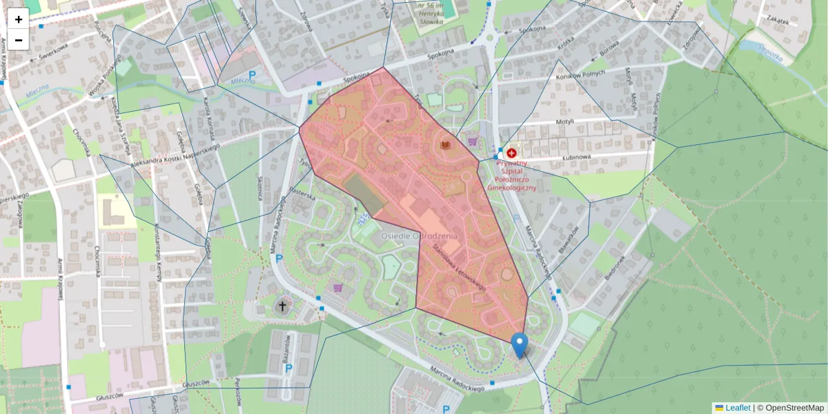 Szczegółowa mapa kodu pocztowego 40-648 z granicami, sąsiednimi kodami pocztowymi i urzędami pocztowymi