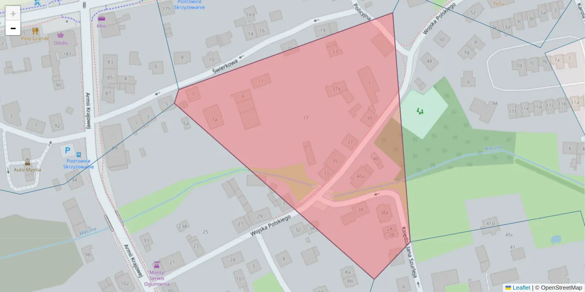 Szczegółowa mapa kodu pocztowego 40-670 z granicami, sąsiednimi kodami pocztowymi i urzędami pocztowymi