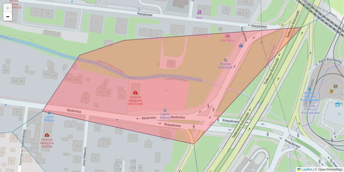 Szczegółowa mapa kodu pocztowego 40-702 z granicami, sąsiednimi kodami pocztowymi i urzędami pocztowymi