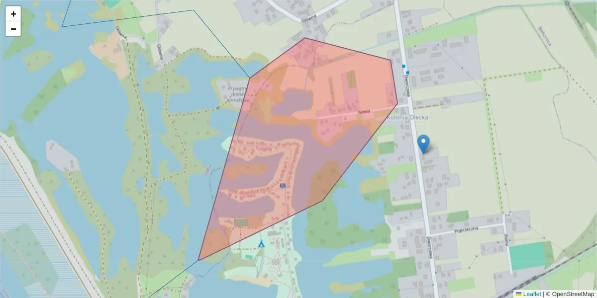 Szczegółowa mapa kodu pocztowego 44-363 z granicami, sąsiednimi kodami pocztowymi i urzędami pocztowymi