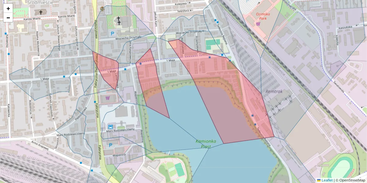 Szczegółowa mapa kodu pocztowego 45-356 z granicami, sąsiednimi kodami pocztowymi i urzędami pocztowymi
