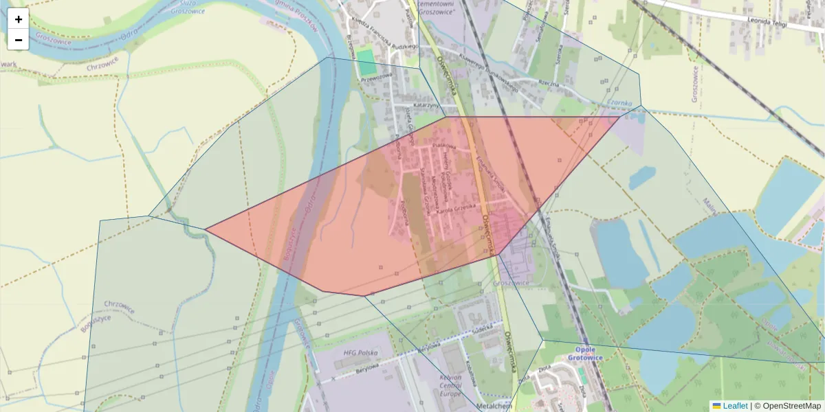 Szczegółowa mapa kodu pocztowego 45-640 z granicami, sąsiednimi kodami pocztowymi i urzędami pocztowymi
