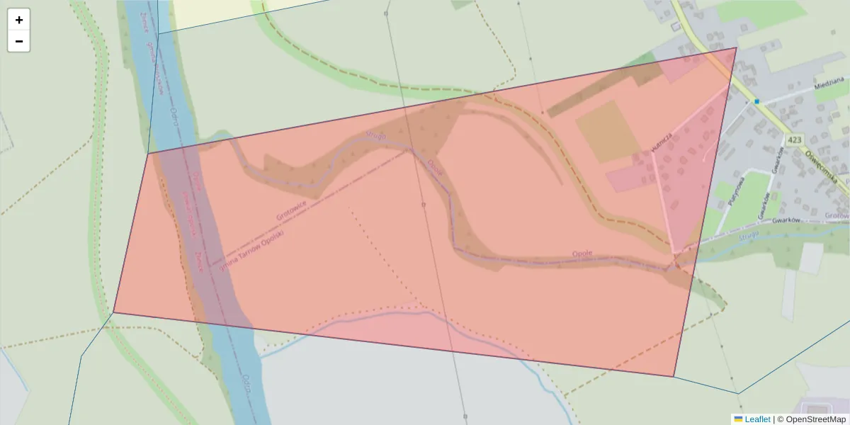 Szczegółowa mapa kodu pocztowego 45-646 z granicami, sąsiednimi kodami pocztowymi i urzędami pocztowymi