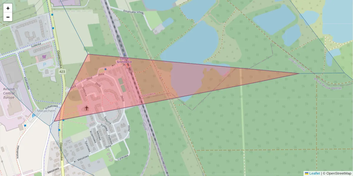 Szczegółowa mapa kodu pocztowego 45-656 z granicami, sąsiednimi kodami pocztowymi i urzędami pocztowymi
