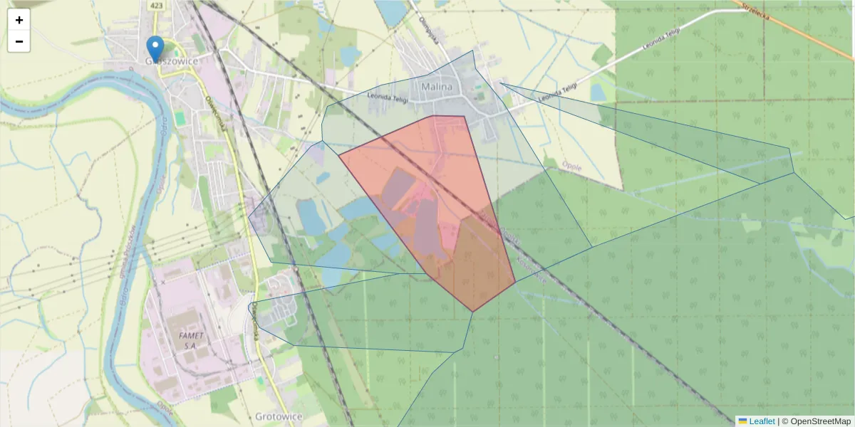 Szczegółowa mapa kodu pocztowego 45-678 z granicami, sąsiednimi kodami pocztowymi i urzędami pocztowymi