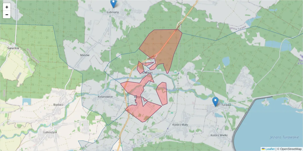 Szczegółowa mapa kodu pocztowego 46-023 z granicami, sąsiednimi kodami pocztowymi i urzędami pocztowymi