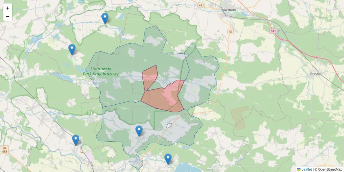 Szczegółowa mapa kodu pocztowego 46-026 z granicami, sąsiednimi kodami pocztowymi i urzędami pocztowymi