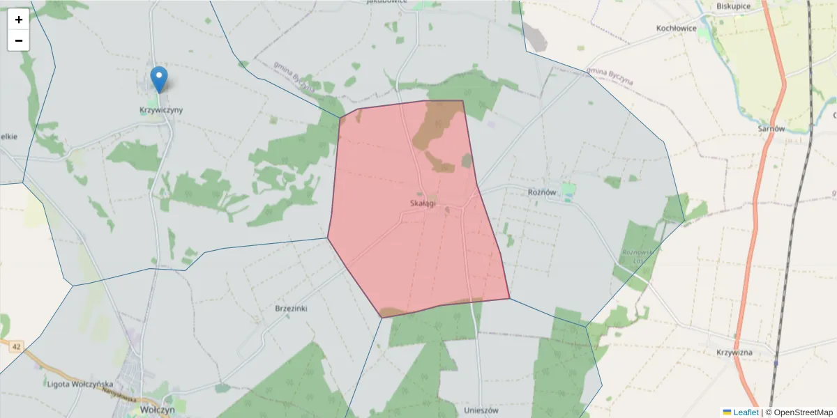 Szczegółowa mapa kodu pocztowego 46-262 z granicami, sąsiednimi kodami pocztowymi i urzędami pocztowymi