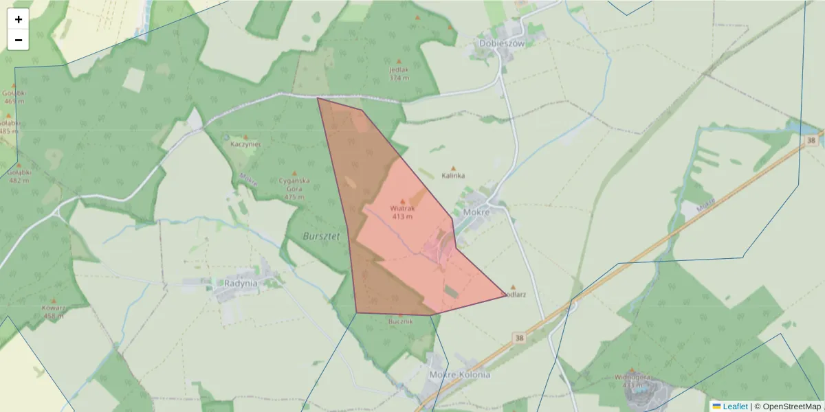 Szczegółowa mapa kodu pocztowego 48-115 z granicami, sąsiednimi kodami pocztowymi i urzędami pocztowymi