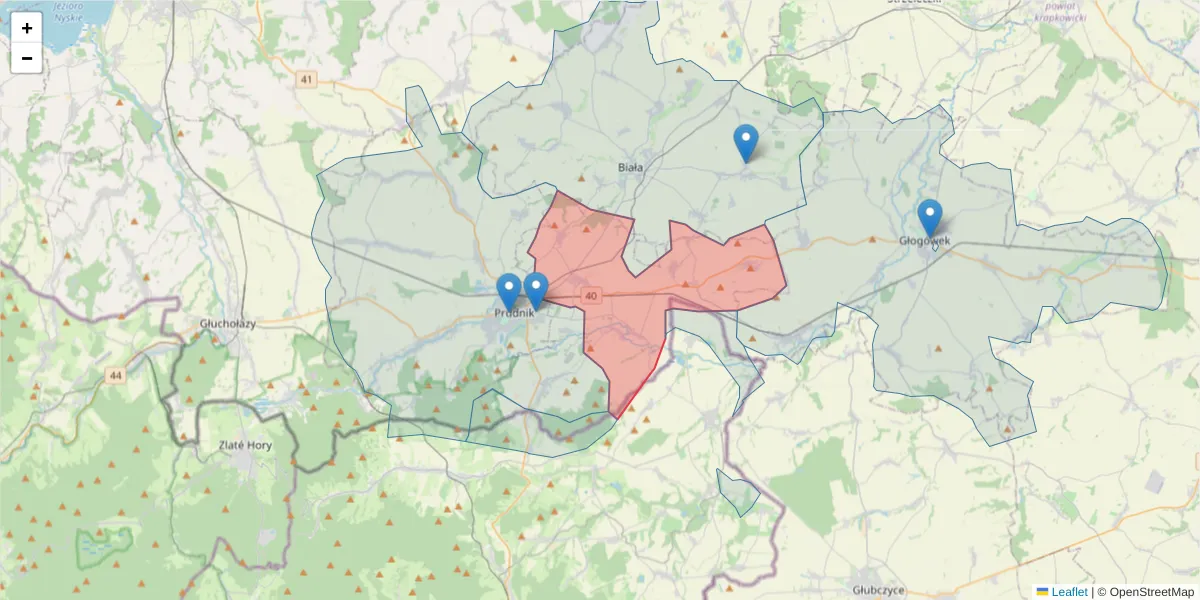 Szczegółowa mapa kodu pocztowego 48-231 z granicami, sąsiednimi kodami pocztowymi i urzędami pocztowymi