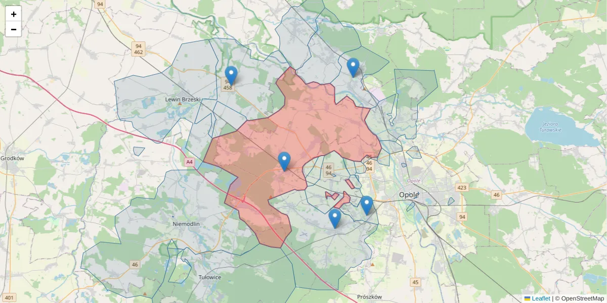 Szczegółowa mapa kodu pocztowego 49-120 z granicami, sąsiednimi kodami pocztowymi i urzędami pocztowymi