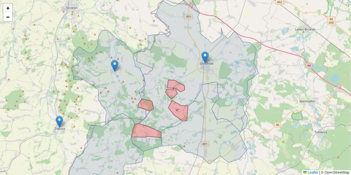 Szczegółowa mapa kodu pocztowego 49-242 z granicami, sąsiednimi kodami pocztowymi i urzędami pocztowymi