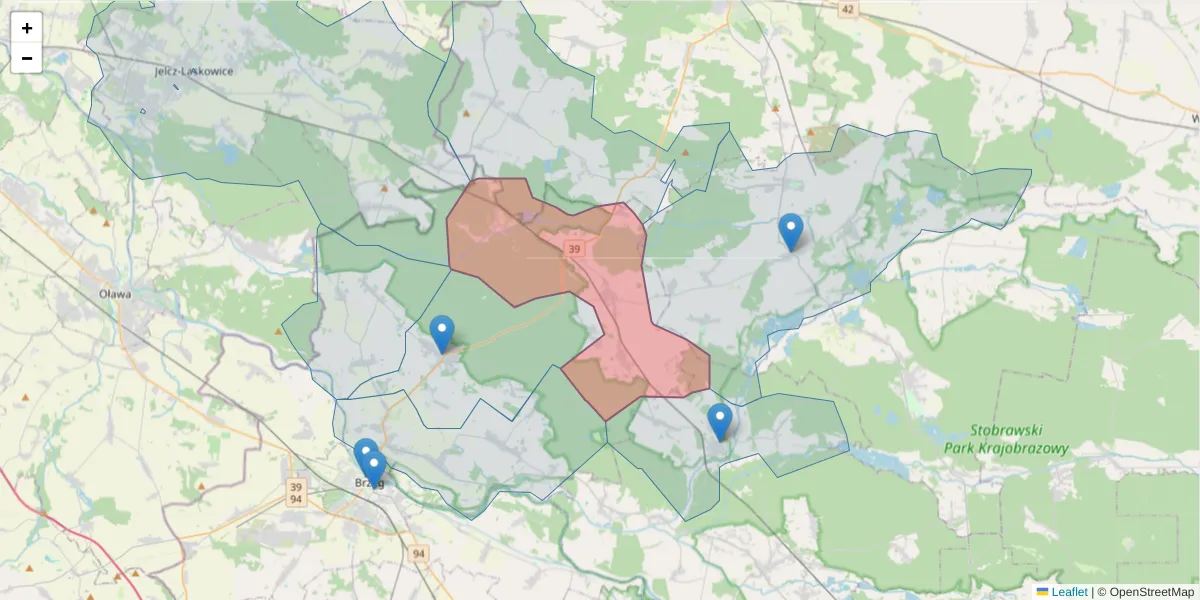 Szczegółowa mapa kodu pocztowego 49-315 z granicami, sąsiednimi kodami pocztowymi i urzędami pocztowymi