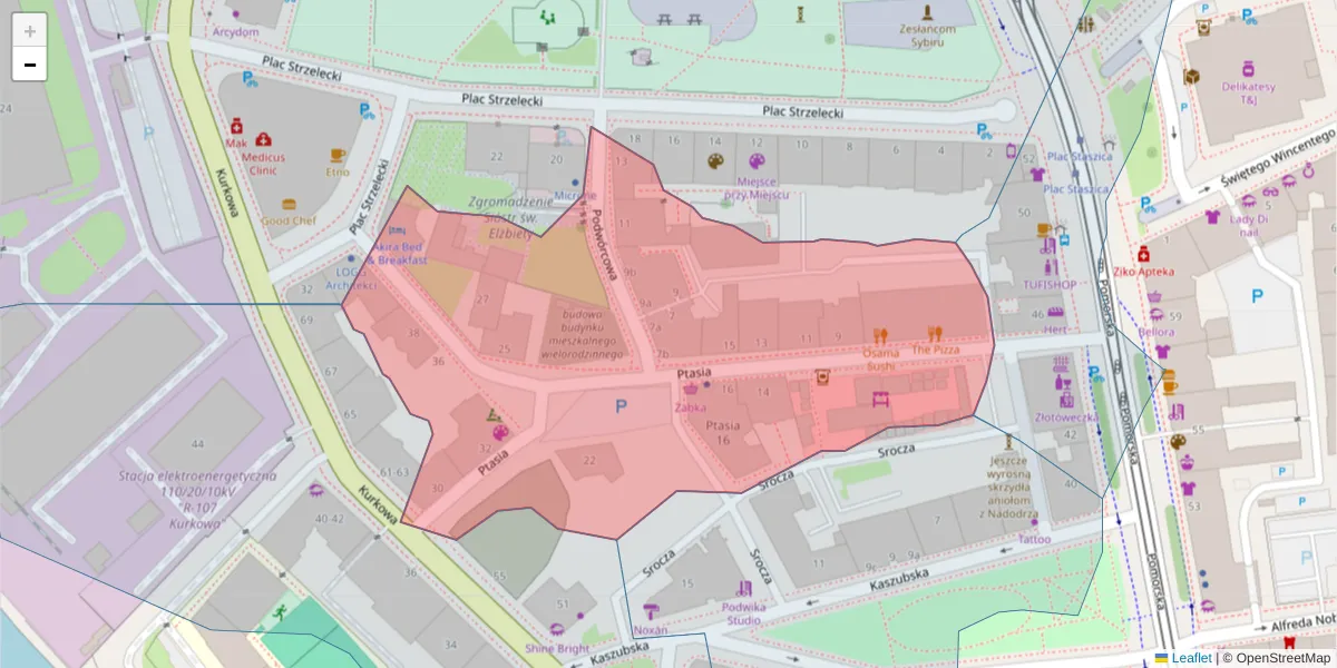 Szczegółowa mapa kodu pocztowego 50-213 z granicami, sąsiednimi kodami pocztowymi i urzędami pocztowymi