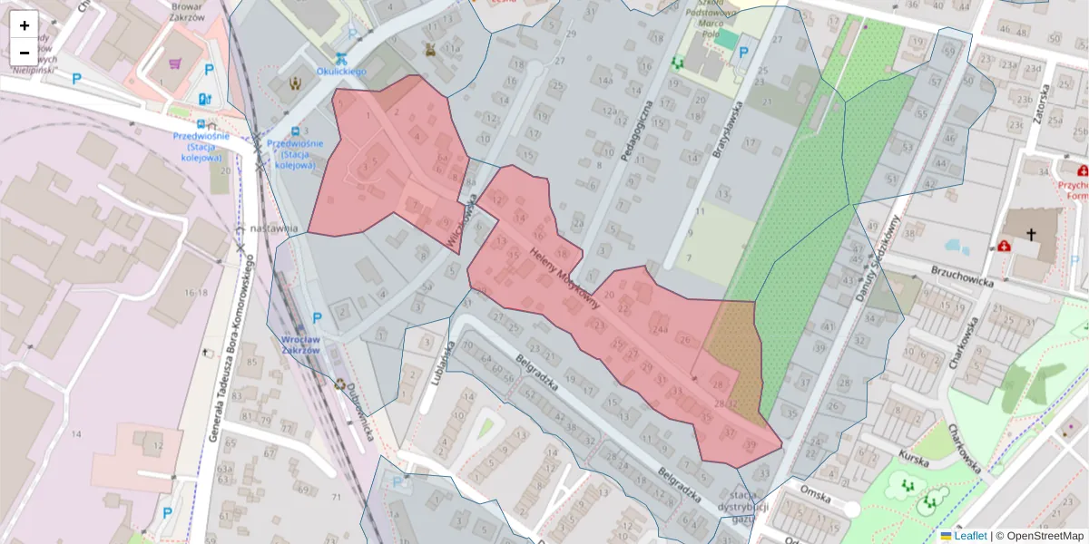 Szczegółowa mapa kodu pocztowego 51-209 z granicami, sąsiednimi kodami pocztowymi i urzędami pocztowymi