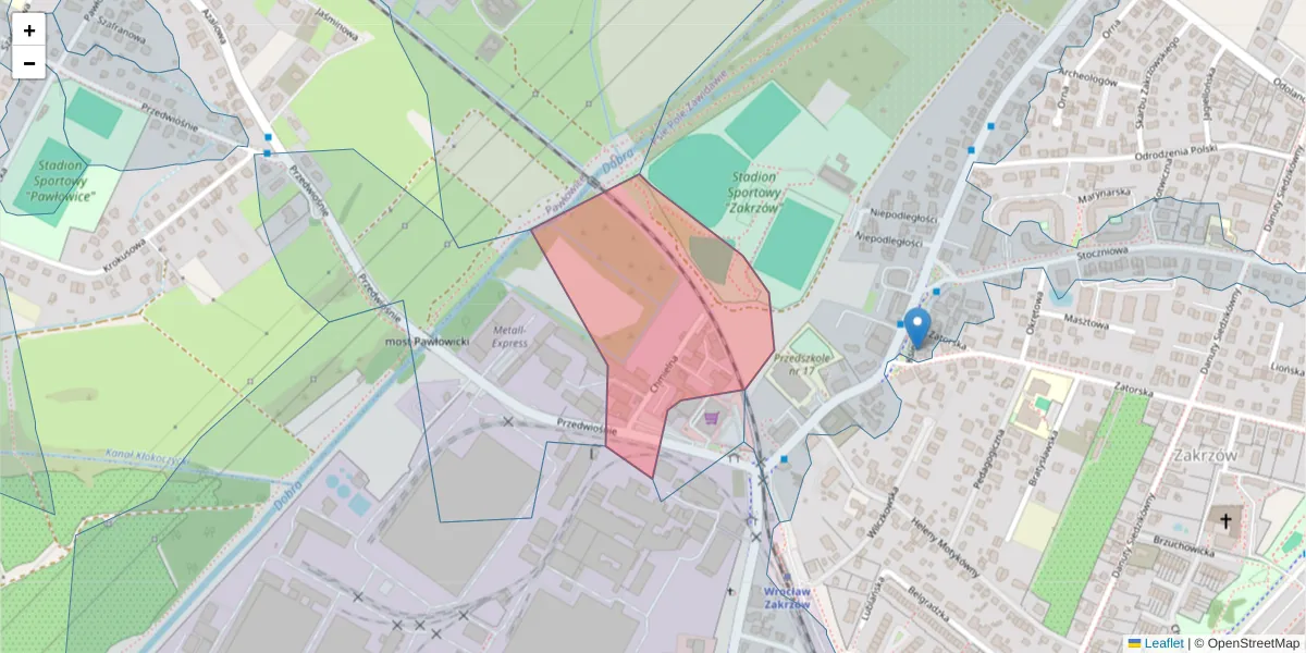 Szczegółowa mapa kodu pocztowego 51-212 z granicami, sąsiednimi kodami pocztowymi i urzędami pocztowymi