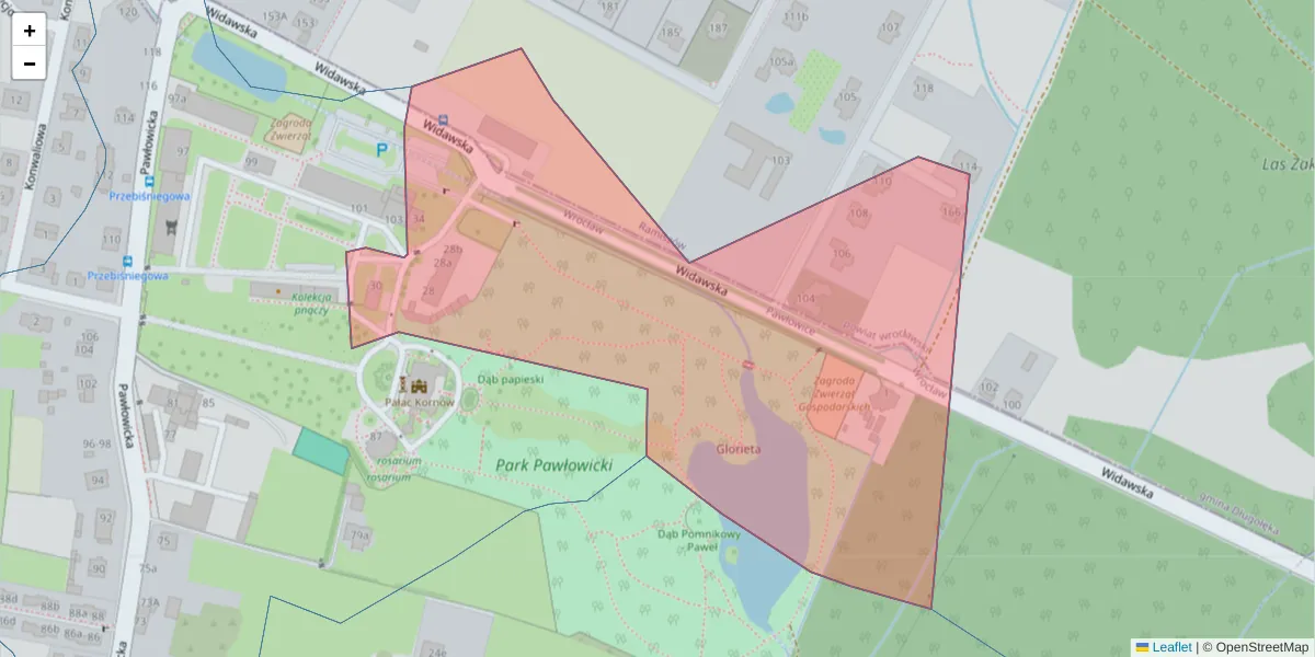 Szczegółowa mapa kodu pocztowego 51-230 z granicami, sąsiednimi kodami pocztowymi i urzędami pocztowymi