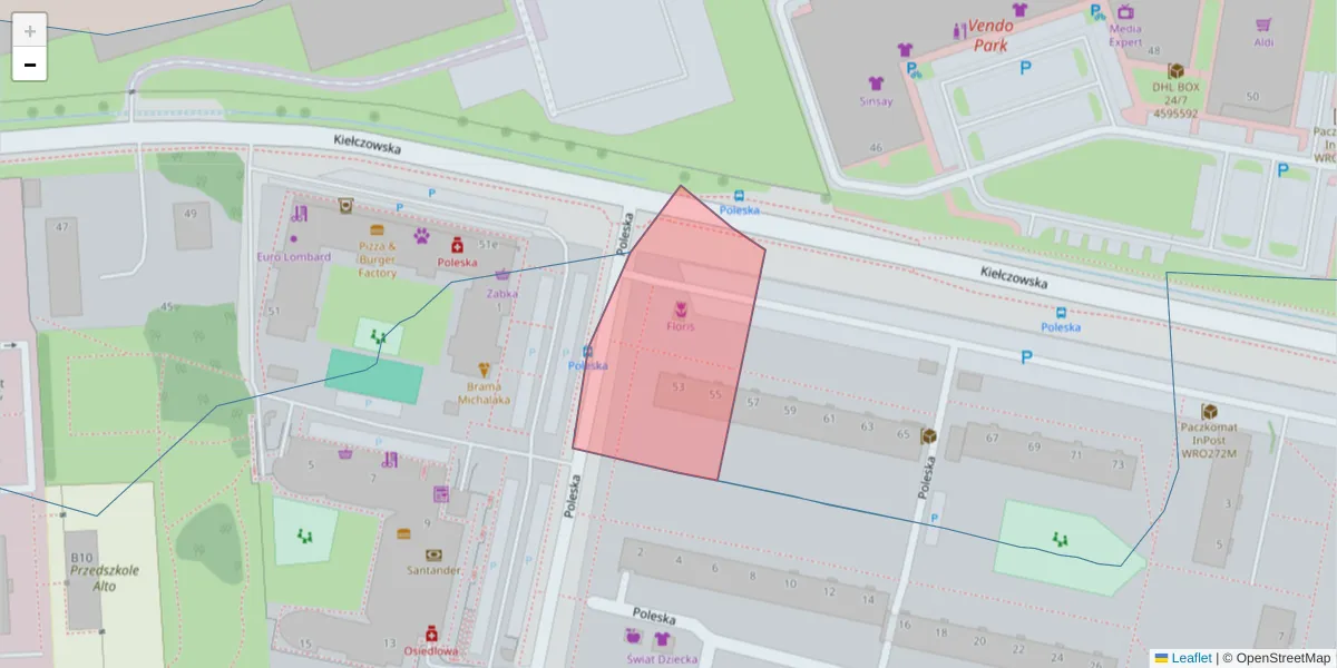 Szczegółowa mapa kodu pocztowego 51-316 z granicami, sąsiednimi kodami pocztowymi i urzędami pocztowymi