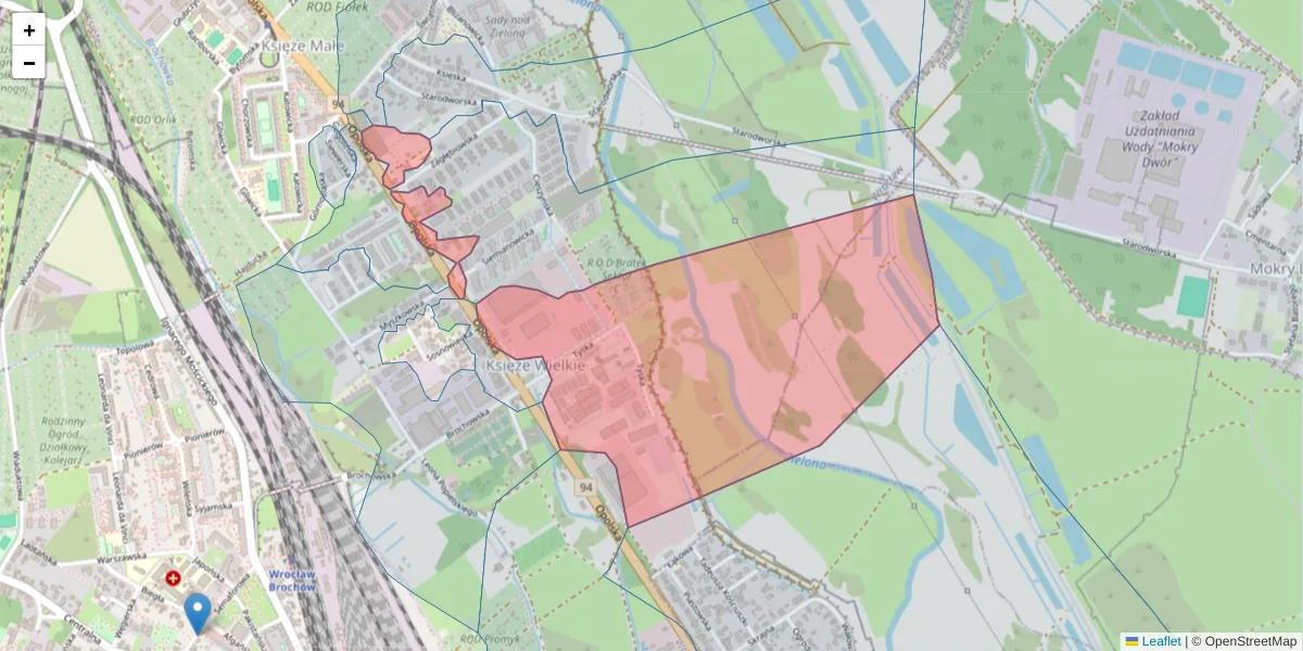 Szczegółowa mapa kodu pocztowego 52-014 z granicami, sąsiednimi kodami pocztowymi i urzędami pocztowymi