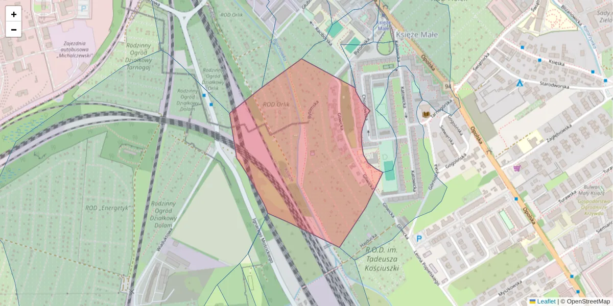 Szczegółowa mapa kodu pocztowego 52-027 z granicami, sąsiednimi kodami pocztowymi i urzędami pocztowymi
