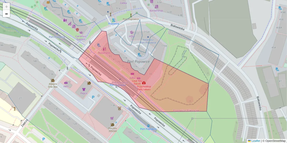 Szczegółowa mapa kodu pocztowego 52-236 z granicami, sąsiednimi kodami pocztowymi i urzędami pocztowymi