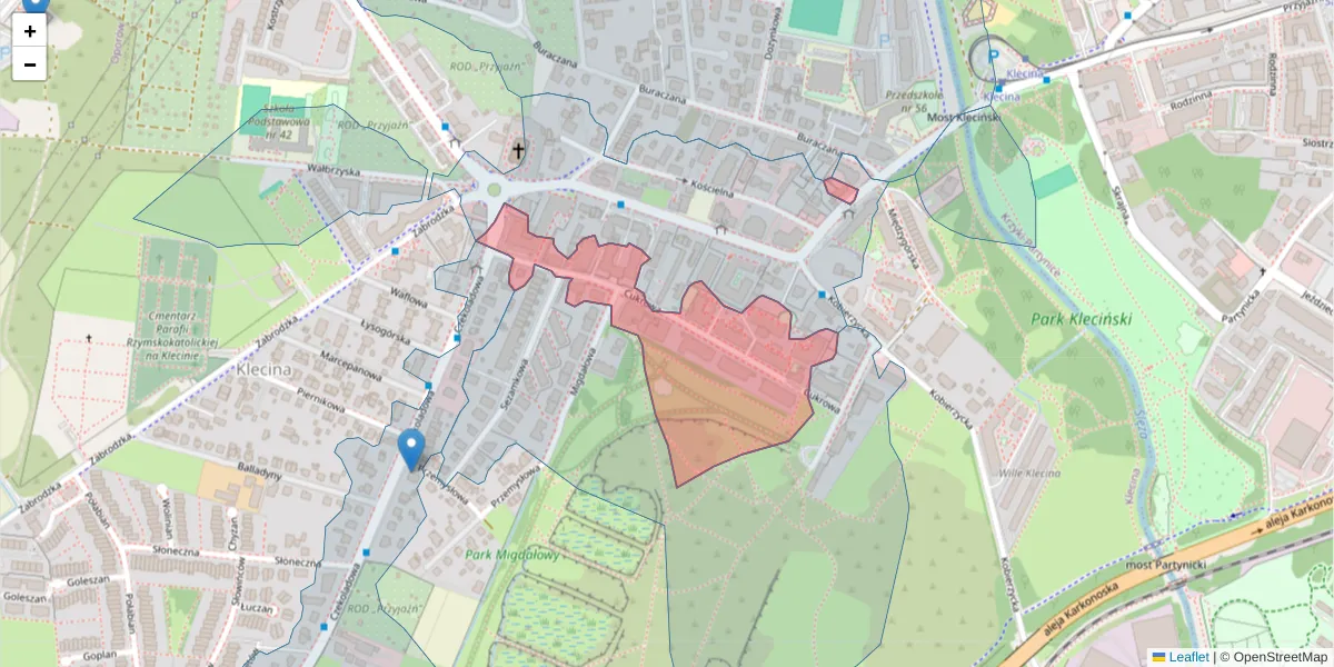 Szczegółowa mapa kodu pocztowego 52-316 z granicami, sąsiednimi kodami pocztowymi i urzędami pocztowymi