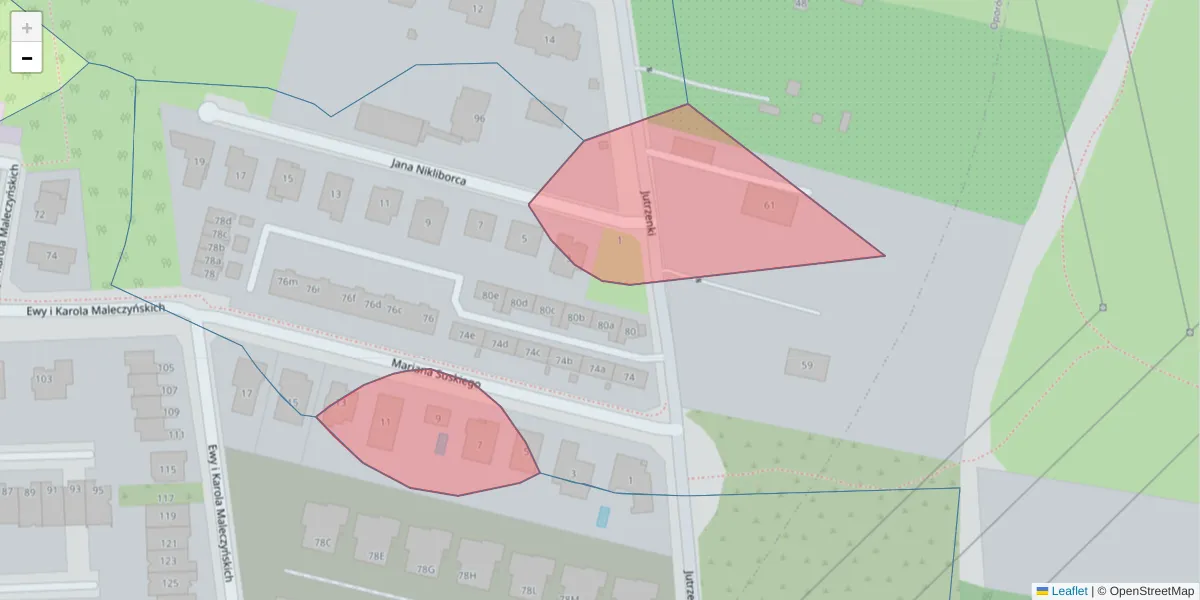 Szczegółowa mapa kodu pocztowego 52-444 z granicami, sąsiednimi kodami pocztowymi i urzędami pocztowymi