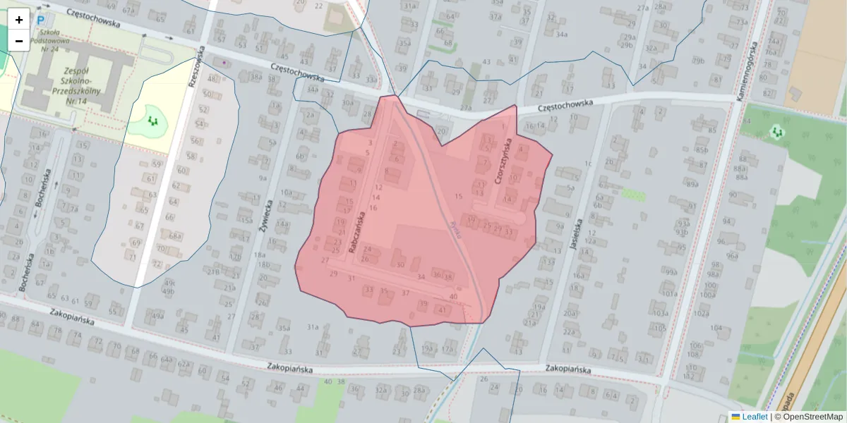 Szczegółowa mapa kodu pocztowego 54-035 z granicami, sąsiednimi kodami pocztowymi i urzędami pocztowymi