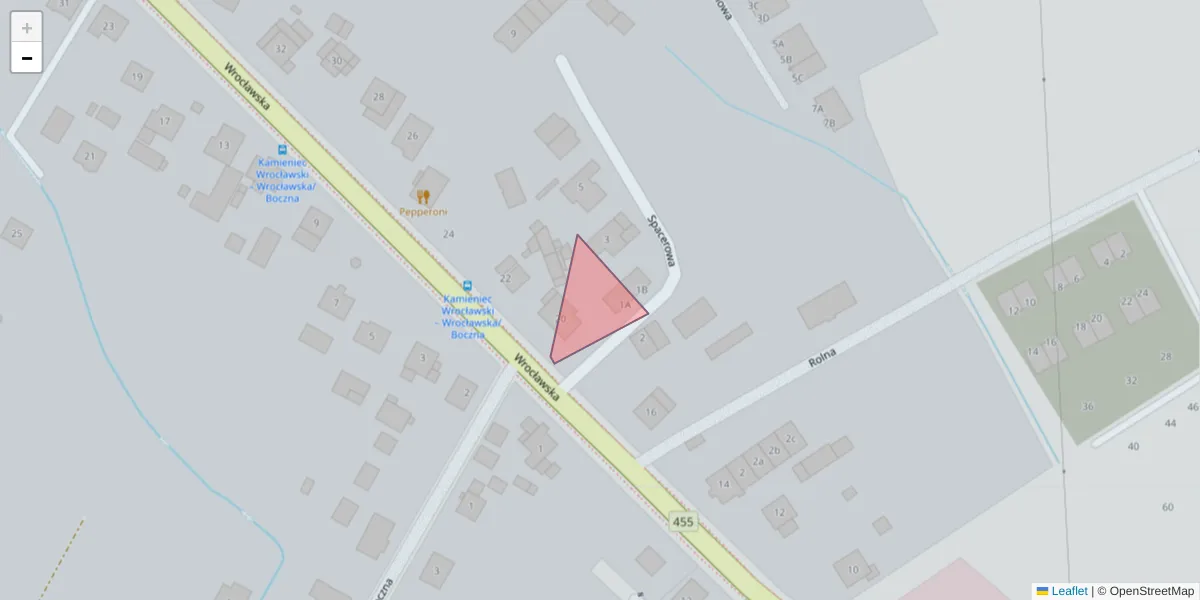 Szczegółowa mapa kodu pocztowego 55-022 z granicami, sąsiednimi kodami pocztowymi i urzędami pocztowymi