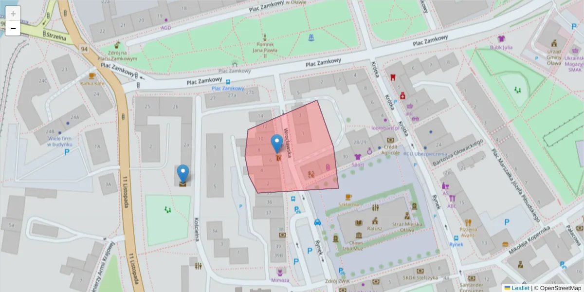 Szczegółowa mapa kodu pocztowego 55-201 z granicami, sąsiednimi kodami pocztowymi i urzędami pocztowymi