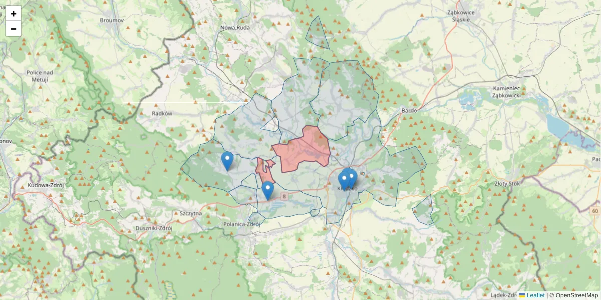 Szczegółowa mapa kodu pocztowego 57-315 z granicami, sąsiednimi kodami pocztowymi i urzędami pocztowymi