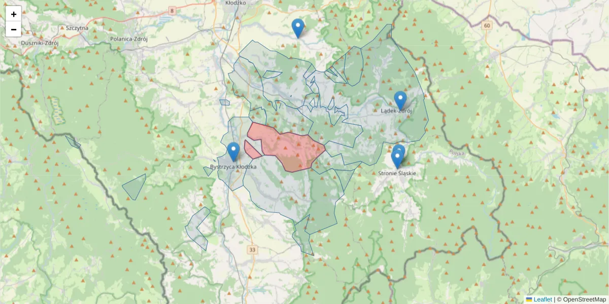 Szczegółowa mapa kodu pocztowego 57-511 z granicami, sąsiednimi kodami pocztowymi i urzędami pocztowymi